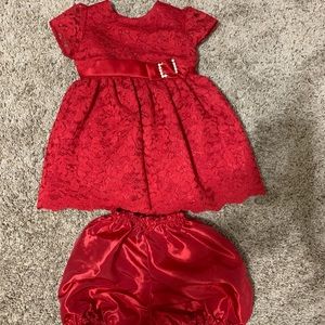girl red formal dress